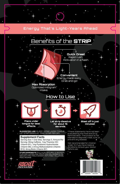 Rocket Recharge Sublingual Energy Strips - Sour Watermelon